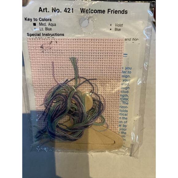 NMI Stitch 'N Hang (2) Welcome Friends And His Needlepoint Cross Stitch Sealed - Picture 6 of 7